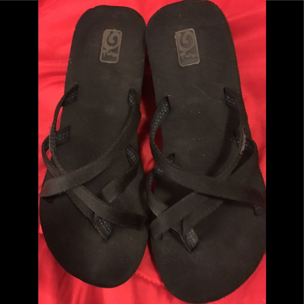 Black Teva wedges